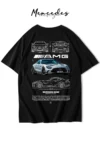 تی‌شرت مشکی سری GTR AMG مرسدس بنز مدل اوور سایز برای همه سنین - 8569