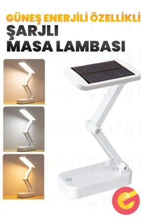 لامپ مطالعه خورشیدی با 3 حالت، USB شارژ، قابل‌تا شدن و مناسب برای مطالعه در تخت خواب - 9288
