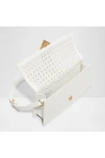 ZENITHPURSE - کیف دوشی زنانه از چرم مصنوعی به رنگ سفید روشن با قفل مغناطیسی و اندازه متوسط - 9426