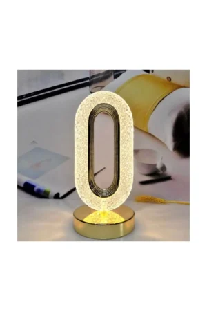 چراغ شب کریستال، چراغ ال‌ای‌دی لوکس رومیزی، طراحی دکوراسیون اتاق خواب مدرن و رمانتیک با کنترل از راه دور - 9291