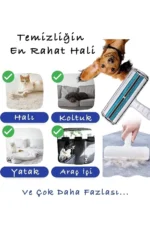 جمع‌کننده دوطرفه مو و پر از گربه و سگ، لباس و فرش و تخت خواب تافت‌زنی - 8650