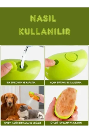 مسواک شستشوی گربه و سگ با بخار، نرمی سیلیکونی - 8652