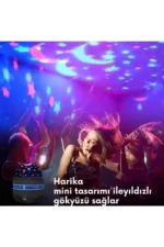 لامپ شب کهکشانی با طراحی مینیمالیستی و سر چرخان، و پروژکتور دیسکو سرگرم‌کننده - 8413