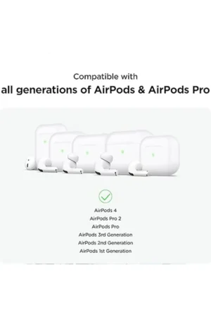 نگهدارنده سیلیکونی برای هدفون‌های AirPods نسل 1, 2, 3, 4 و Pro و Pro 2، مناسب برای جلوگیری از افتادن هدفون. - 9362