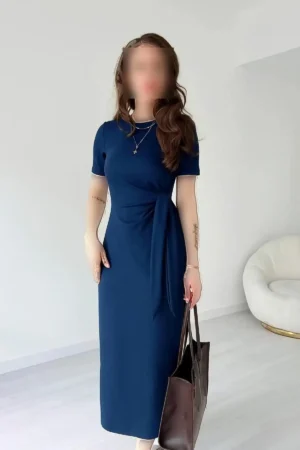 پیراهن با بند جانبی - 9073
