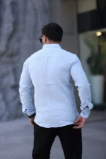 پیراهن تابستانی مردانه فیت باریک تمام پنبه قابل شستشو 2470 - 8864