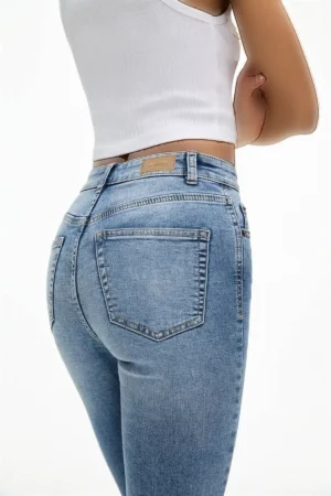 شلوار جین اسکیینی با کمر بلند - 9095