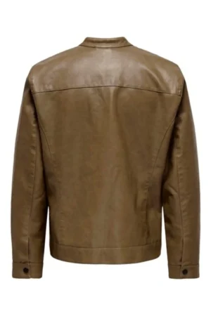 جاکت چرم مردانه انسمیک PU Racer مدل Otw Vd Noos شماره 22012339 رنگ دمیتاس - 9441