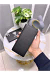 کیف پول چرمی اصلی با بخش تلفن - دارای مگنت و بند دستی - رنگ مشکی - بزرگ 2028 - 8478