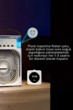 کfan-7655 فن رومیزی مرطوبکننده، چراغ شب و فن سرد ۳ در ۱ - 9244