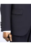 ست دامادی شامل جلیقه، کت و شلوار با طرح ایتالیایی و برش slim fit به رنگ مشکی T11776 - 9390