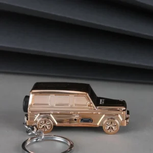 کلید روی جیب چراغ قوه USB شارژ قابل حمل، طراحی خاص، فندک طلایی مدل ۲۴csm042usbr - 9179