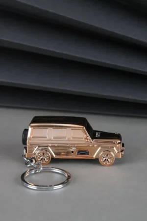 کلید روی جیب چراغ قوه USB شارژ قابل حمل، طراحی خاص، فندک طلایی مدل ۲۴csm042usbr - 9179