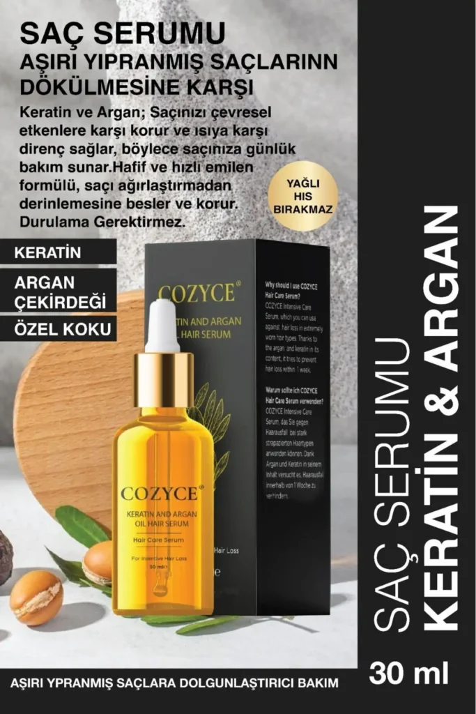 سرم روغن مو برای موهای بسیار سوخته و آسیب‌دیده با خاصیت افزایش طول سریع - روغن مراقبتی کراتین و آرگان 30 میلی‌لیتر - 8964