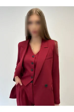 کت و یقه، شلوار پالوکو، ست سه‌تکه لباس رسمی - 9302