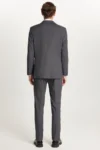 کت و شلوار مردانه نازک فیت با یقه مونو از پارچه کشی انعطاف‌پذیر به رنگ خاکستری تیره - 9391