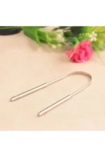 تمیزکننده زبان نقره‌ای، وسیله پاک‌کننده زبان، دستگاه تمیزکننده زبان، پاک‌کننده پلاک زبان، خراشنده زبان - 8536