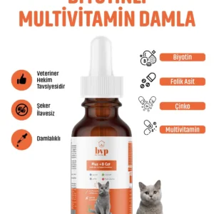 قطره مولتی ویتامین Bvp Plus B برای مراقبت از موی گربه، جلوگیری از ریزش مو 50 میلی‌لیتر - 8647
