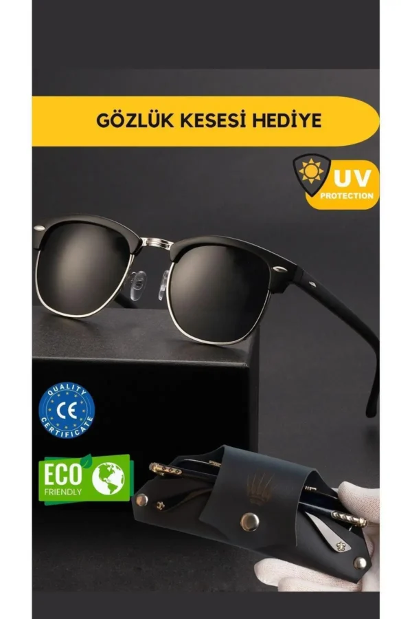 عینک آفتابی طلایی مشکی رویال ایی‌ور RE3016 - 8464