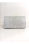 کیف مهمانی زنانه با حاشیه نقره‌ای و شانزده‌ی براق - 9352