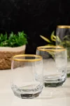 ست ۱۸ تکه لیوان شیشه‌ای آب طلاکاری شده | ۲۱۵، ۳۱۰، ۳۸۵ سی‌سی - 9553