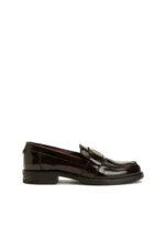 آیکونها کفش loafer زنانه قهوهای رنگ با نوک گرد و زیره لاستیکی از ۱۰۰% چرم - 9321