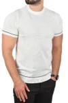 تی شرت پنبه‌ای سفید مردانه با برش تنگ و یقه گرد، نازک و تنفس‌پذیر 2504347 - 8820