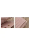 کیف کارت زنانه چرمی صورتی - 9522