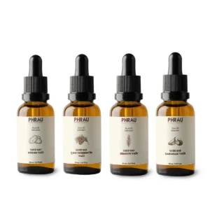 ست روغن مراقبت از مو 100% طبیعی و خالص 4 عددی (روغن آرگان، روغن درخت کاج، روغن رزماری، روغن سیر) - 8919