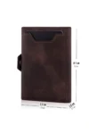 کارت‌holder قهوه‌ای ورونا، ساخته شده از چرم طبیعی، مناسب برای همگان، با قابلیت حفاظت RFID، طراحی مینیمالیستی، هدیه‌ای برای مردان و زنان. - 9528