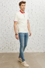 شلوار جین دنیم پنبه‌ای مردانه با رنگ آبی نفتی، برش اسلیم فیت و کشسانی EXTRA Slim Fit - 9515
