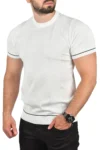 تی شرت پنبه‌ای سفید مردانه با برش تنگ و یقه گرد، نازک و تنفس‌پذیر 2504347 - 8820