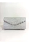 کیف مهمانی زنانه با حاشیه نقره‌ای و شانزده‌ی براق - 9352