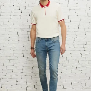 شلوار جین دنیم پنبه‌ای مردانه با رنگ آبی نفتی، برش اسلیم فیت و کشسانی EXTRA Slim Fit - 9515