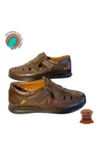 صندل مردانه از چرم طبیعی با کفی ژله‌ای و اورتز (HSA015) - 9714