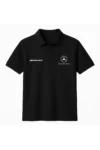 تی‌شرت یقه polo مشکی جنس 100% پنبه با بافت نرم و تنفس‌پذیر برند AMG BENZ (یونیسکس) - 8590