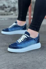 کفش کژوال مردانه از پارچه جین آبی تیره - 9108