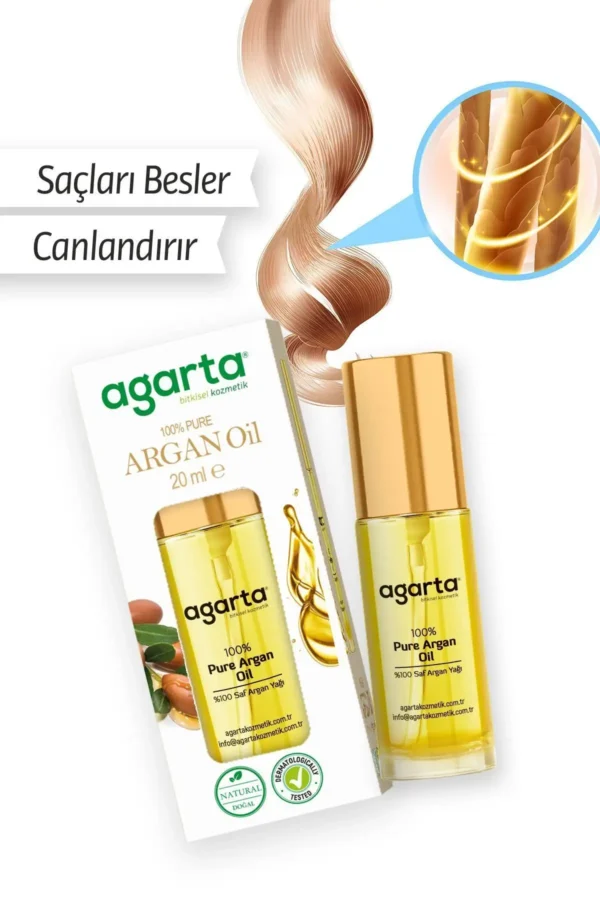 روغن آرگان 100% ارگانیک پرس سرد - روغن مراقبت ترمیمی برای مو و بدن 20 میلی‌لیتر - 8948