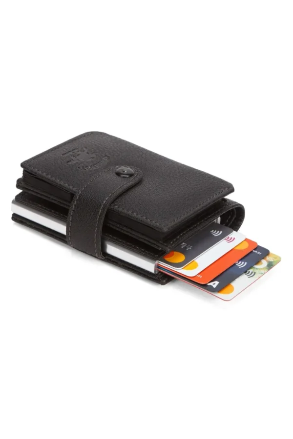 کیف و کارتی با مکانیزم آکاردیونی مردانه - سیاه - 8477