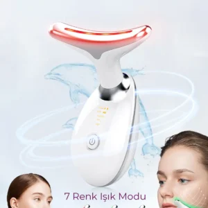 دستگاه ماساژ گردن و صورت – با نور LED، جریان میکرو EMS، گرمکن و ویبره - 8410