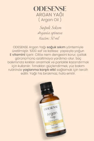 روغن آرگان 50 میلی‌لیتر روغن طبیعی و خالص برای مراقبت از پوست و مو با کیسه پارچه‌ای رایگان - 8949