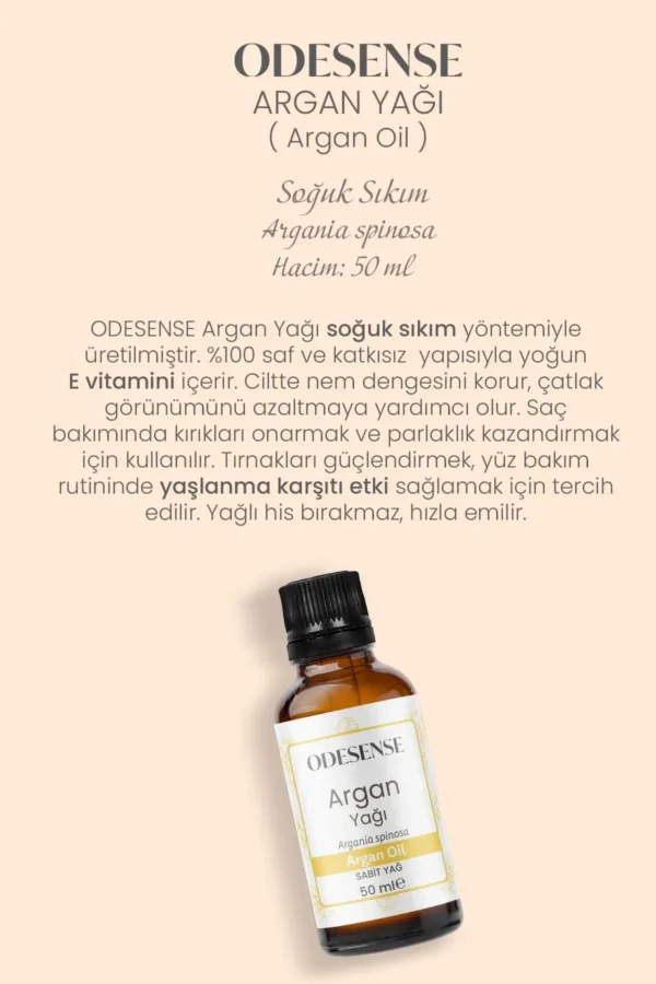 روغن آرگان 50 میلی‌لیتر روغن طبیعی و خالص برای مراقبت از پوست و مو با کیسه پارچه‌ای رایگان - 8949