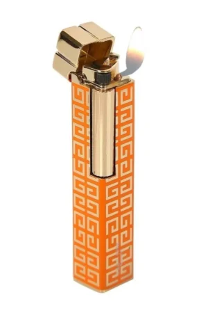 فندک باریک دوبونت - نارنجی - گاز دار با سنگ های تزئینی - 9609