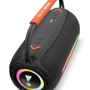 بیت باکس سیاه با نور LED مقاوم، بمب صوتی، با قابلیت USB، SD، AUX، رادیو FM و بلوتوث - 9279
