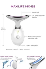 دستگاه ماساژ گردن و صورت – با نور LED، جریان میکرو EMS، گرمکن و ویبره - 8410