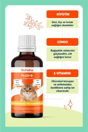 قطره پلاس ب بیوتین برای کاهش ریزش مو در گربه‌ها ۵۰ میلی‌لیتر - 8633