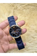 ساعت مچی مردانه با ترکیب رنگ آبی و فندک چاکمک دار آبی - 8430