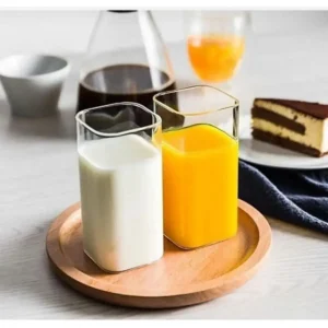 جفت لیوان مستطیلی شیشه‌ای بورسیلیکات مقاوم به حرارت ترند - 9569