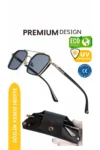 عینک آفتابی زنانه و مردانه با لنز UV400 و دارای گواهی CE - طلایی و مشکی مدل Re0039w - 8454