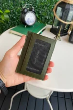کیف پول سبز جادوگر با قابلیت حفاظت RFID از چرم طبیعی - لوتوس - 8480